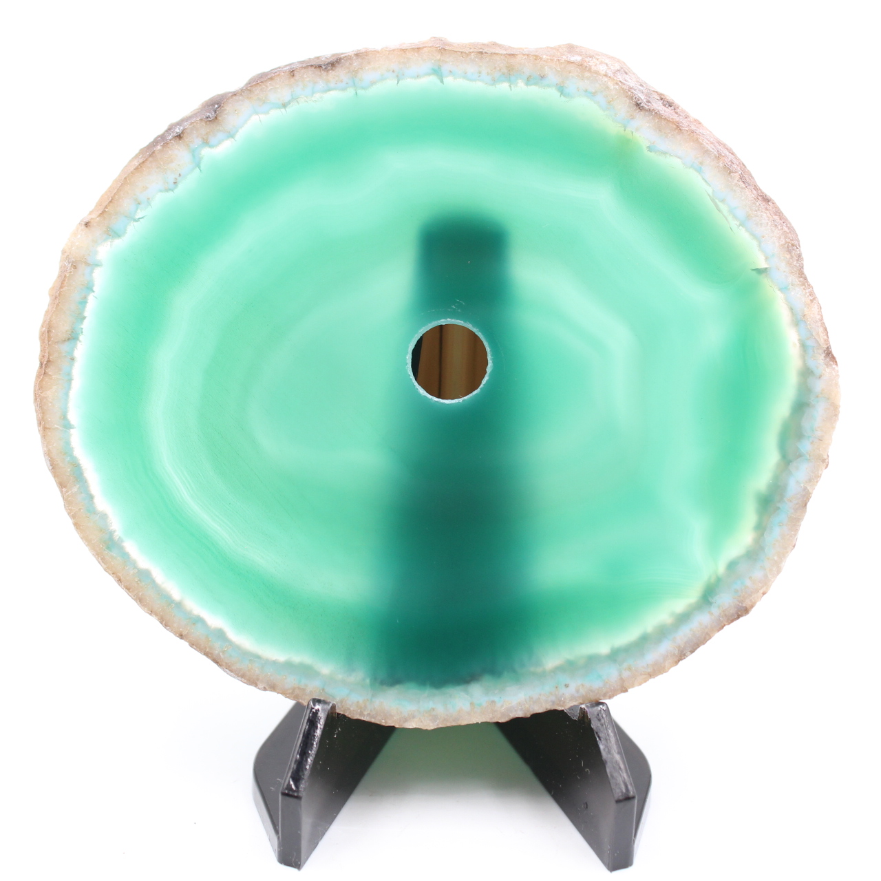 Polished and pierced agate from Brazil