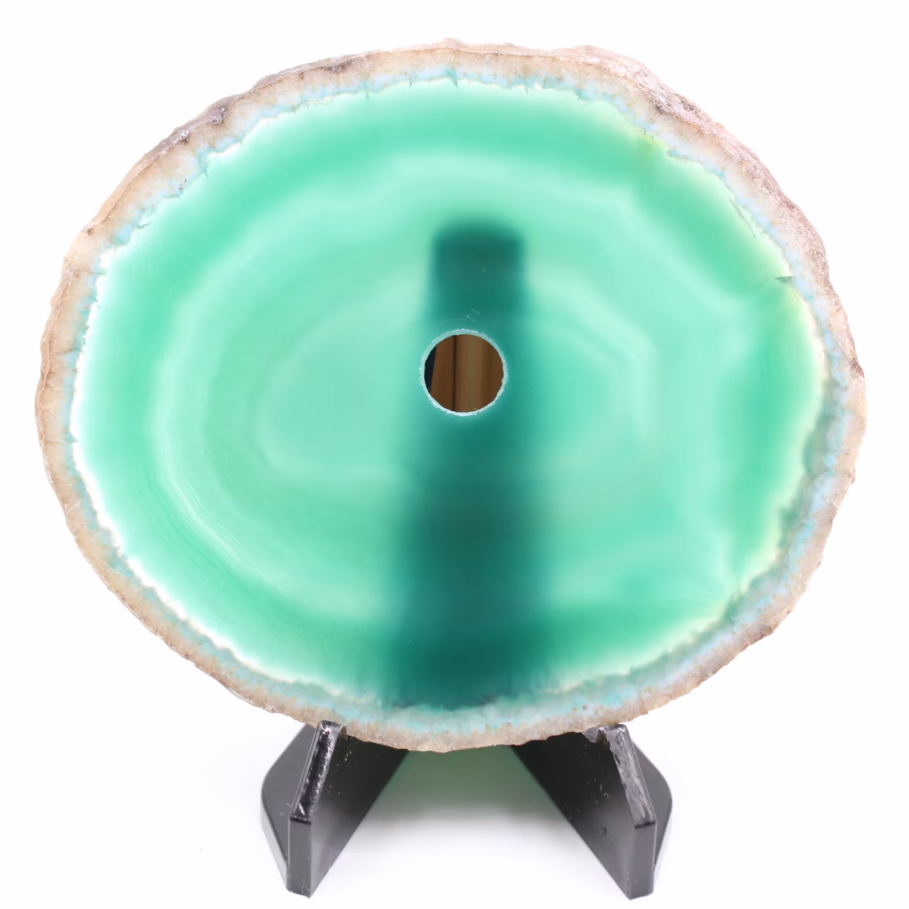Polished and pierced agate from Brazil