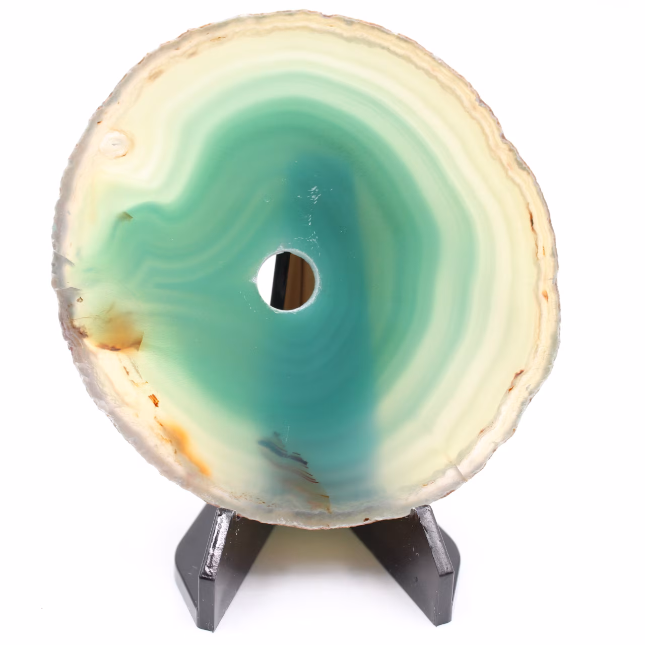 Polished and pierced agate from Brazil