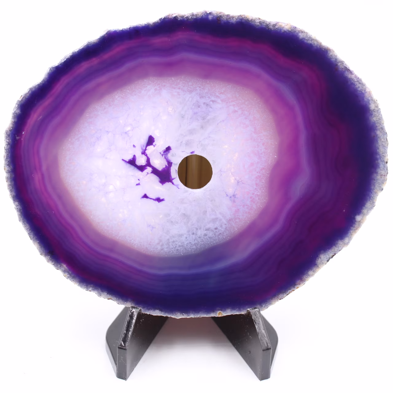 Polished and pierced agate from Brazil