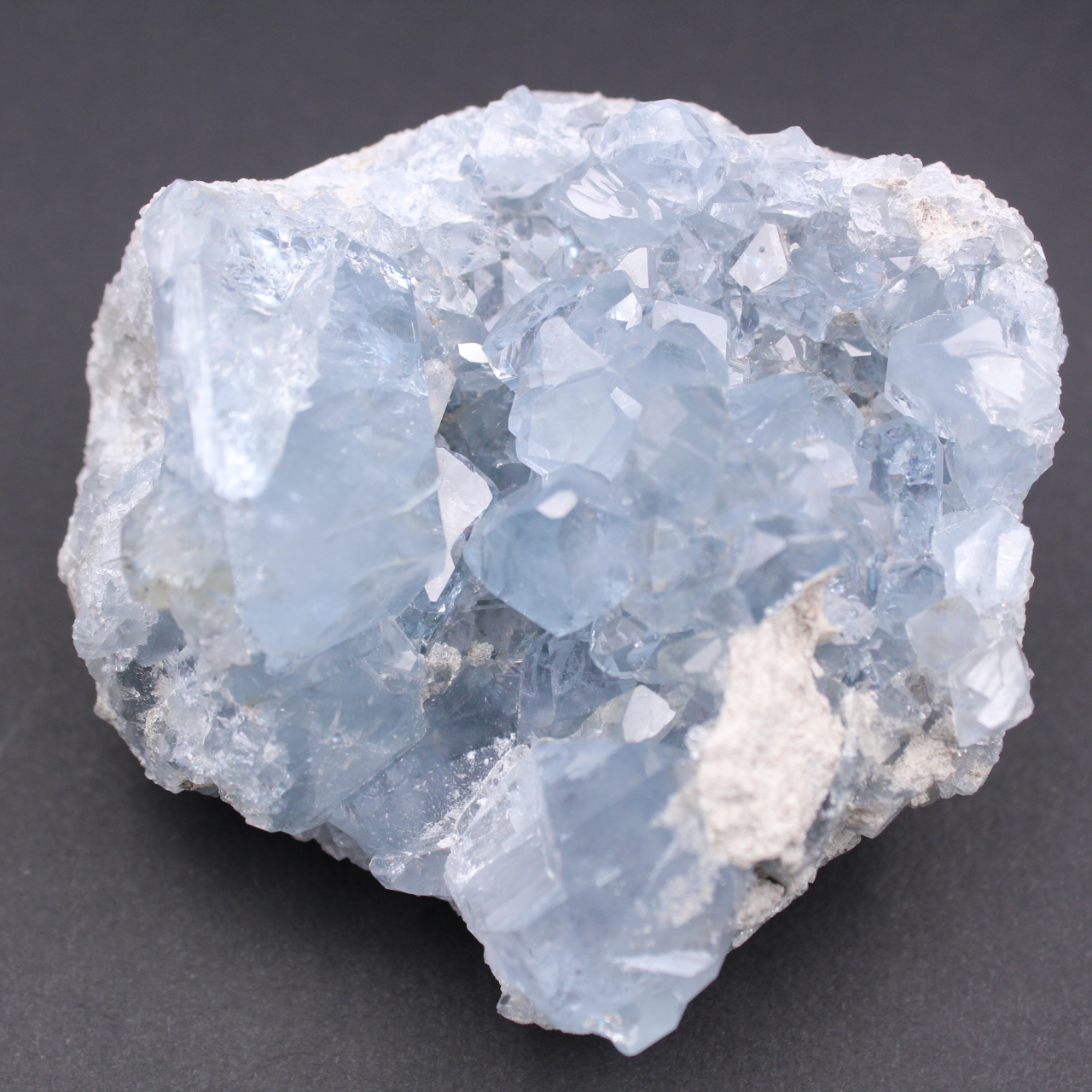 Blue celestite crystals