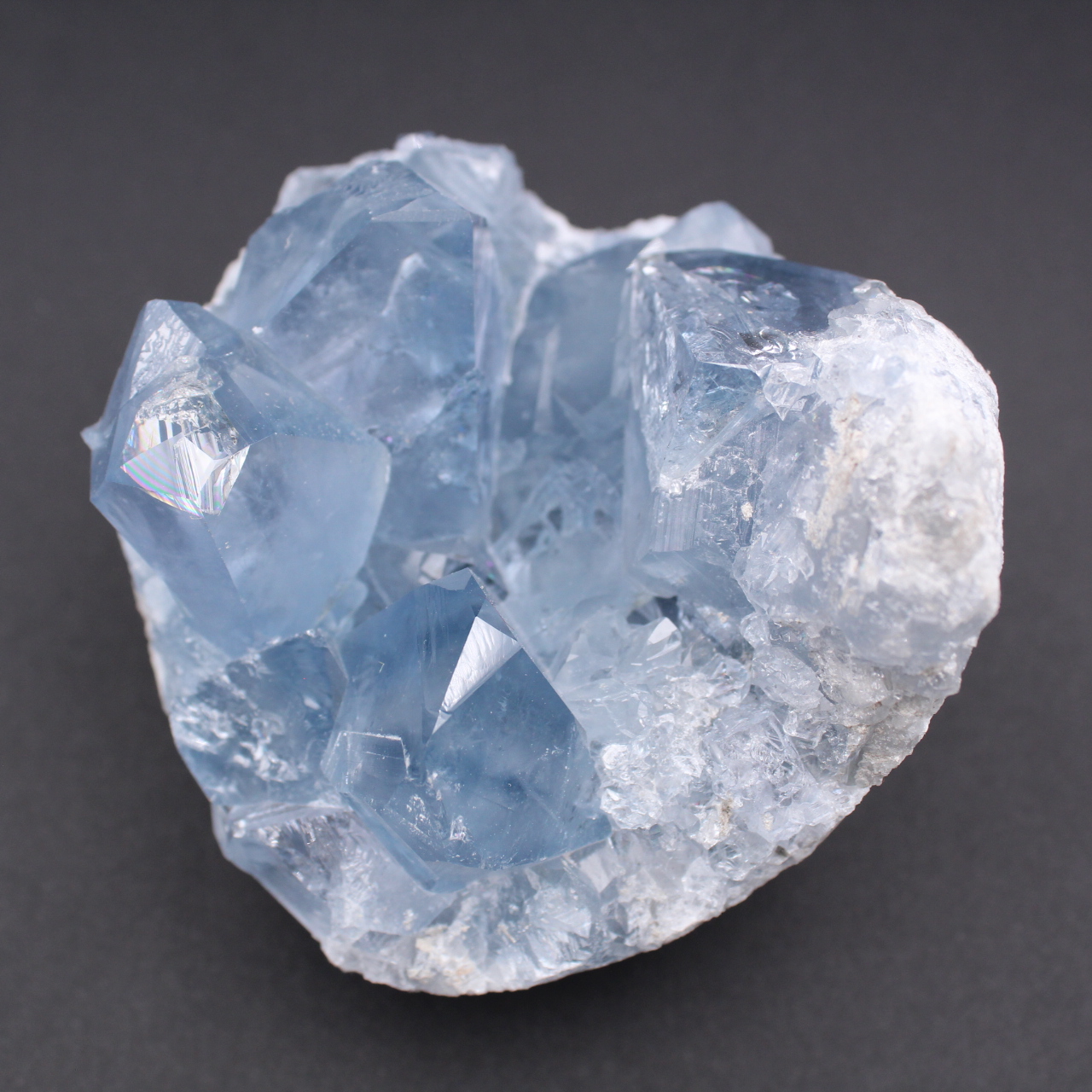 Blue celestite crystals