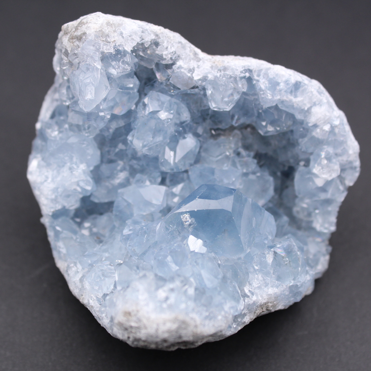 Blue celestite crystals