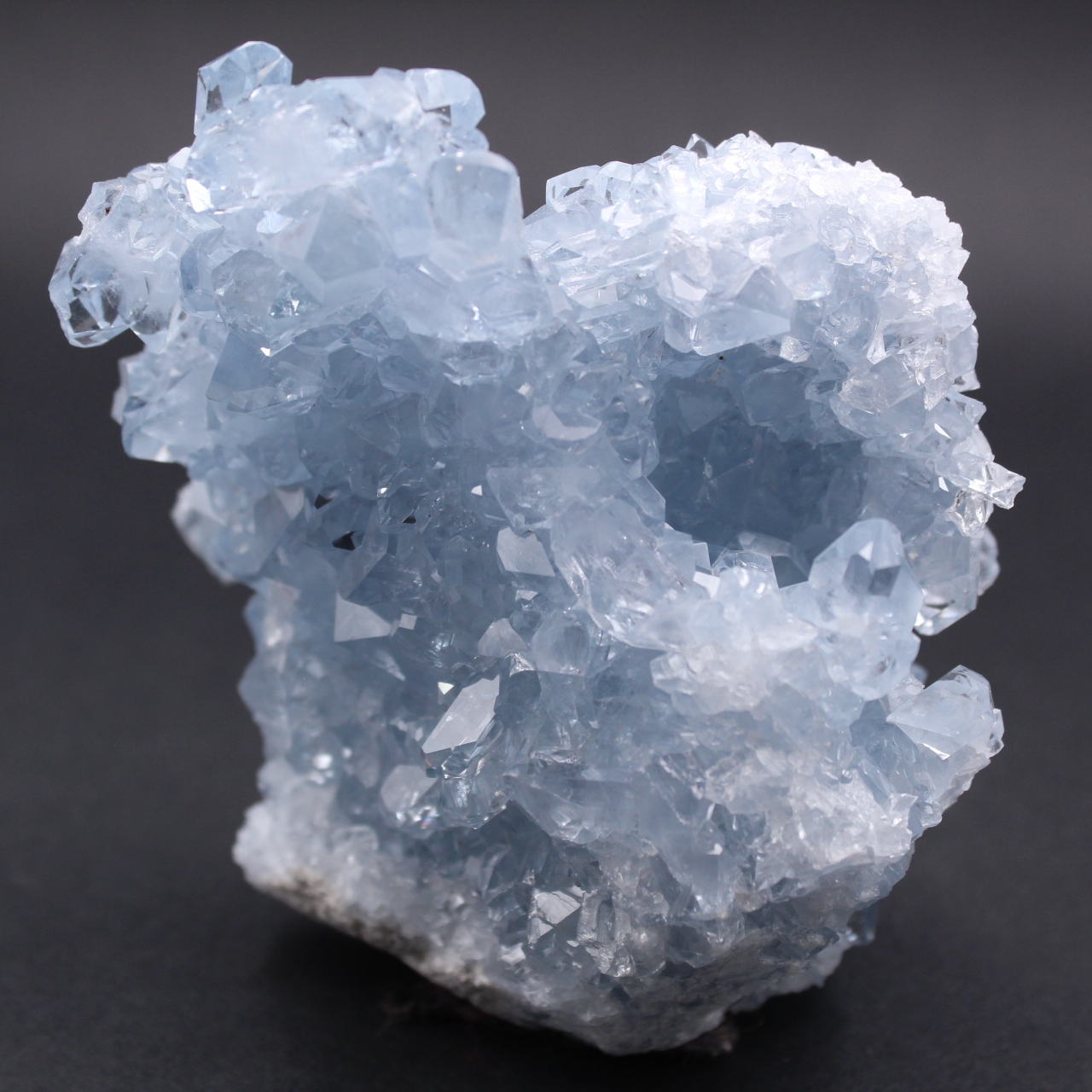 Blue celestite crystals