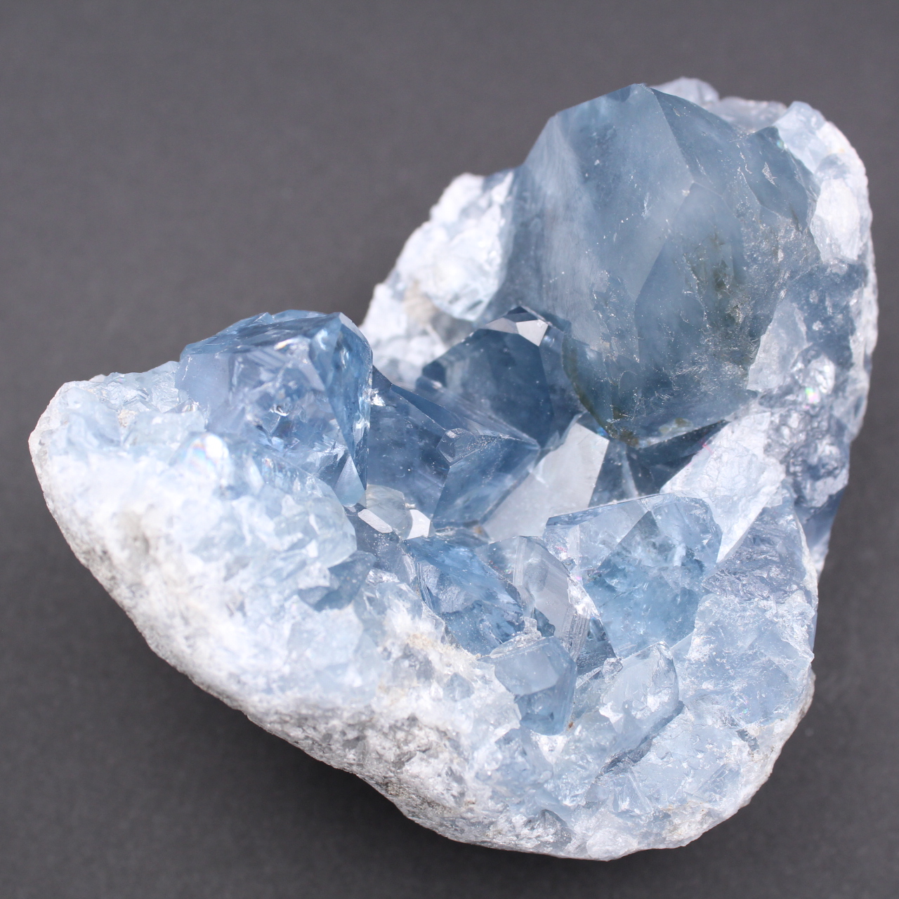 Blue celestite crystals
