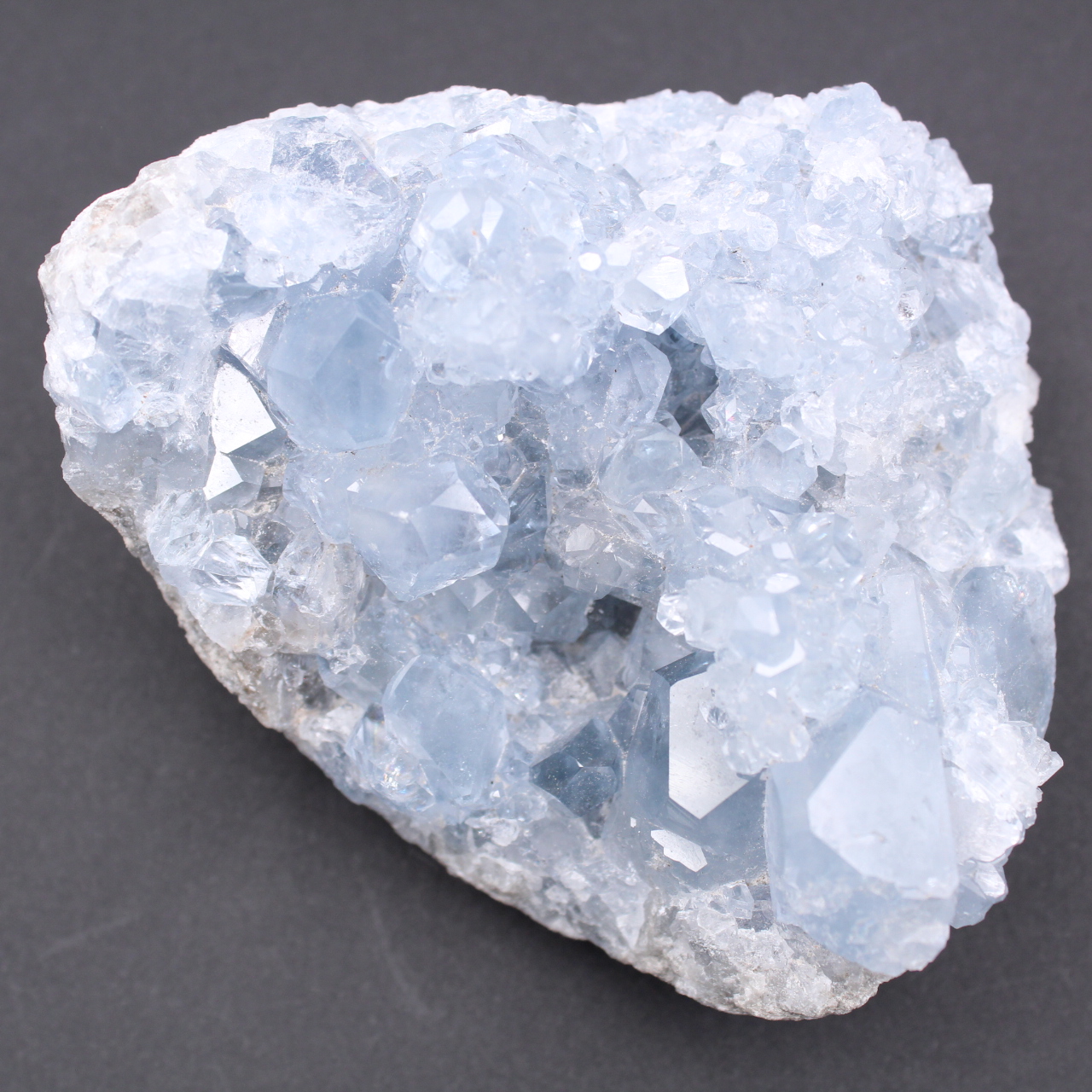 Blue celestite crystals
