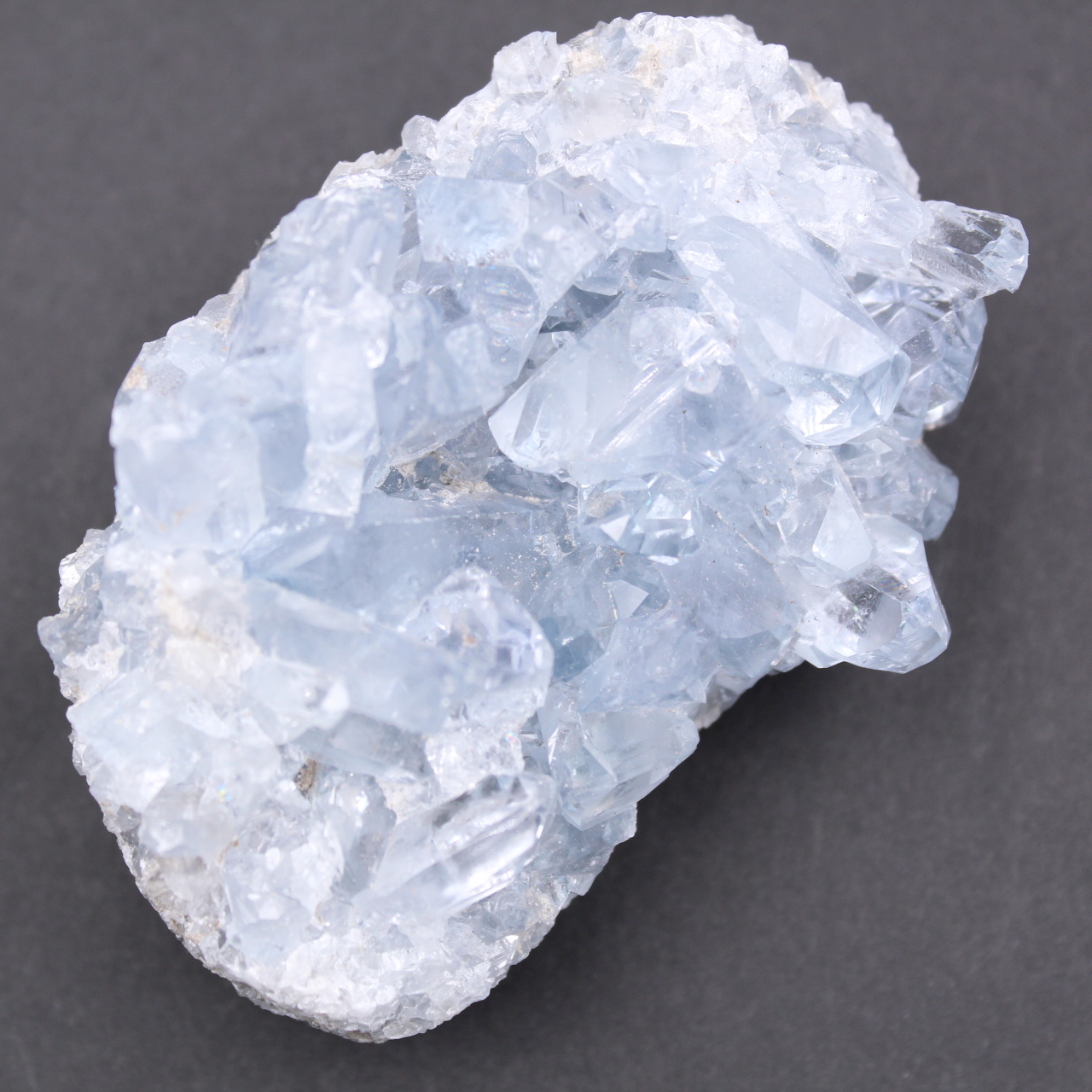 Blue celestite crystals