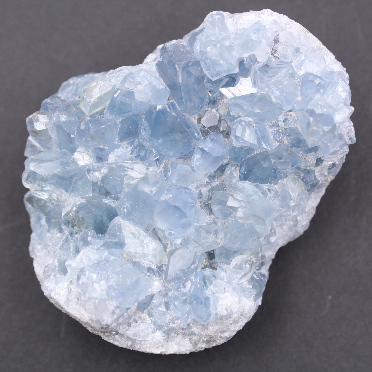 Blue celestite crystals