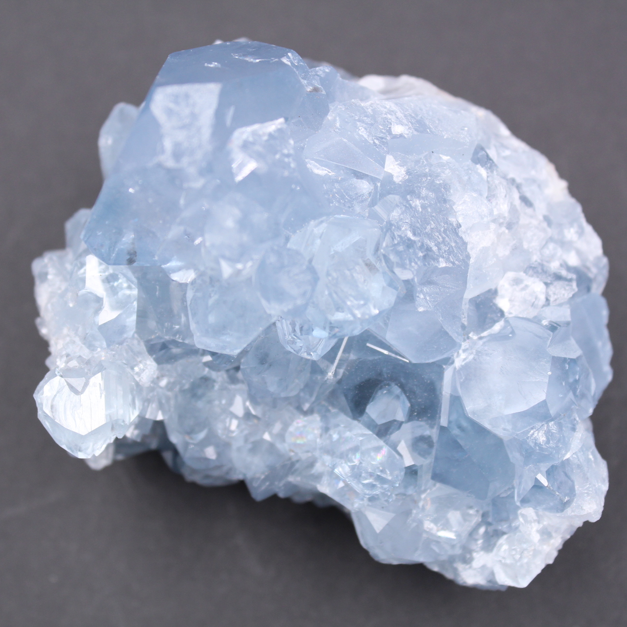 Blue celestite crystals