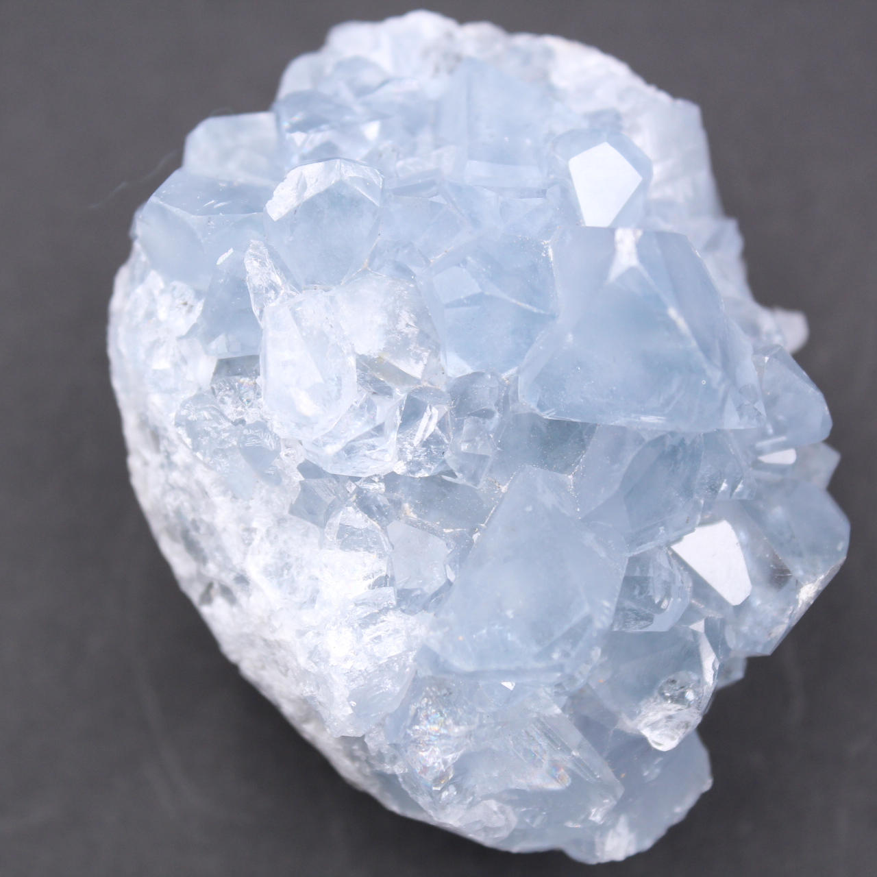 Blue celestite crystals