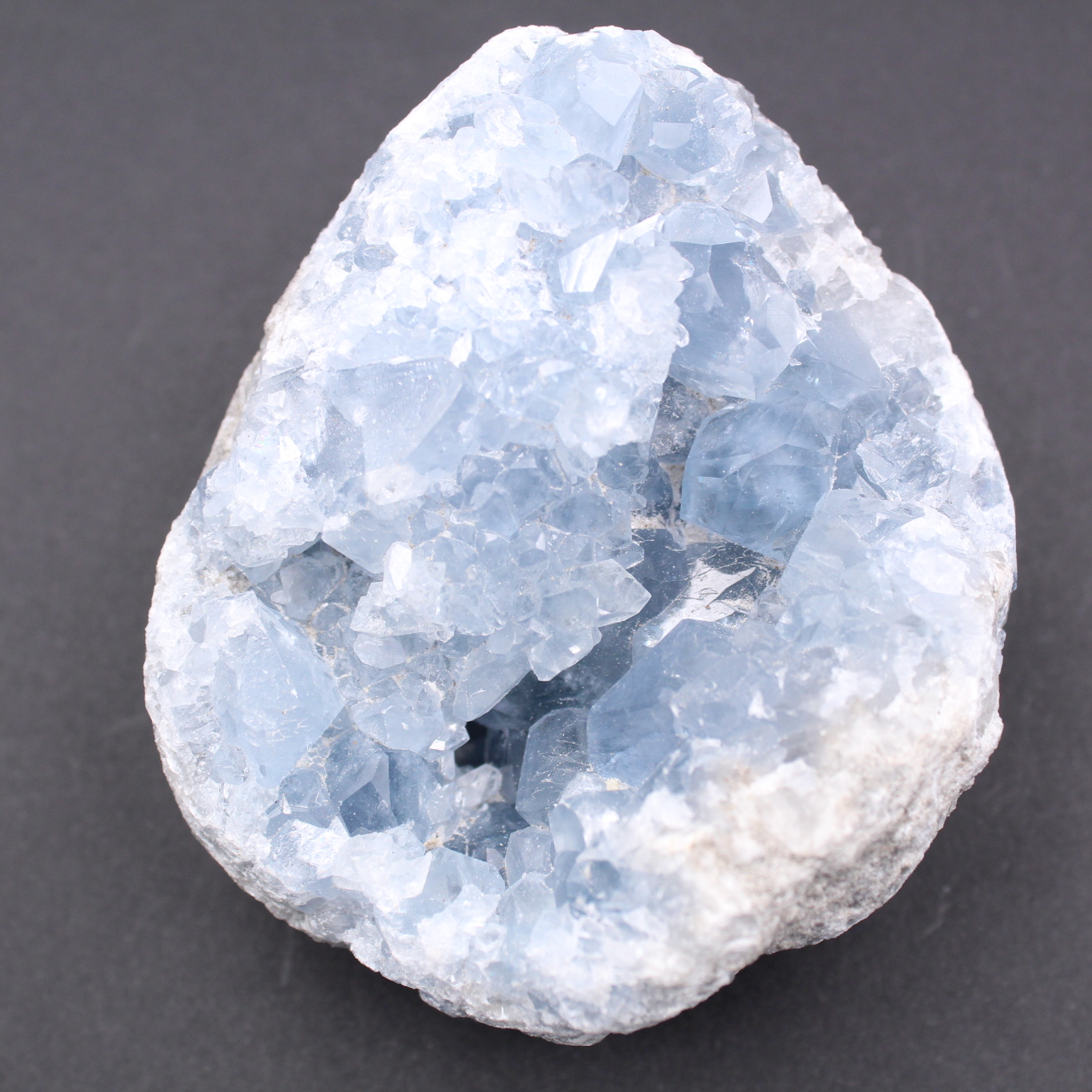 Blue celestite crystals