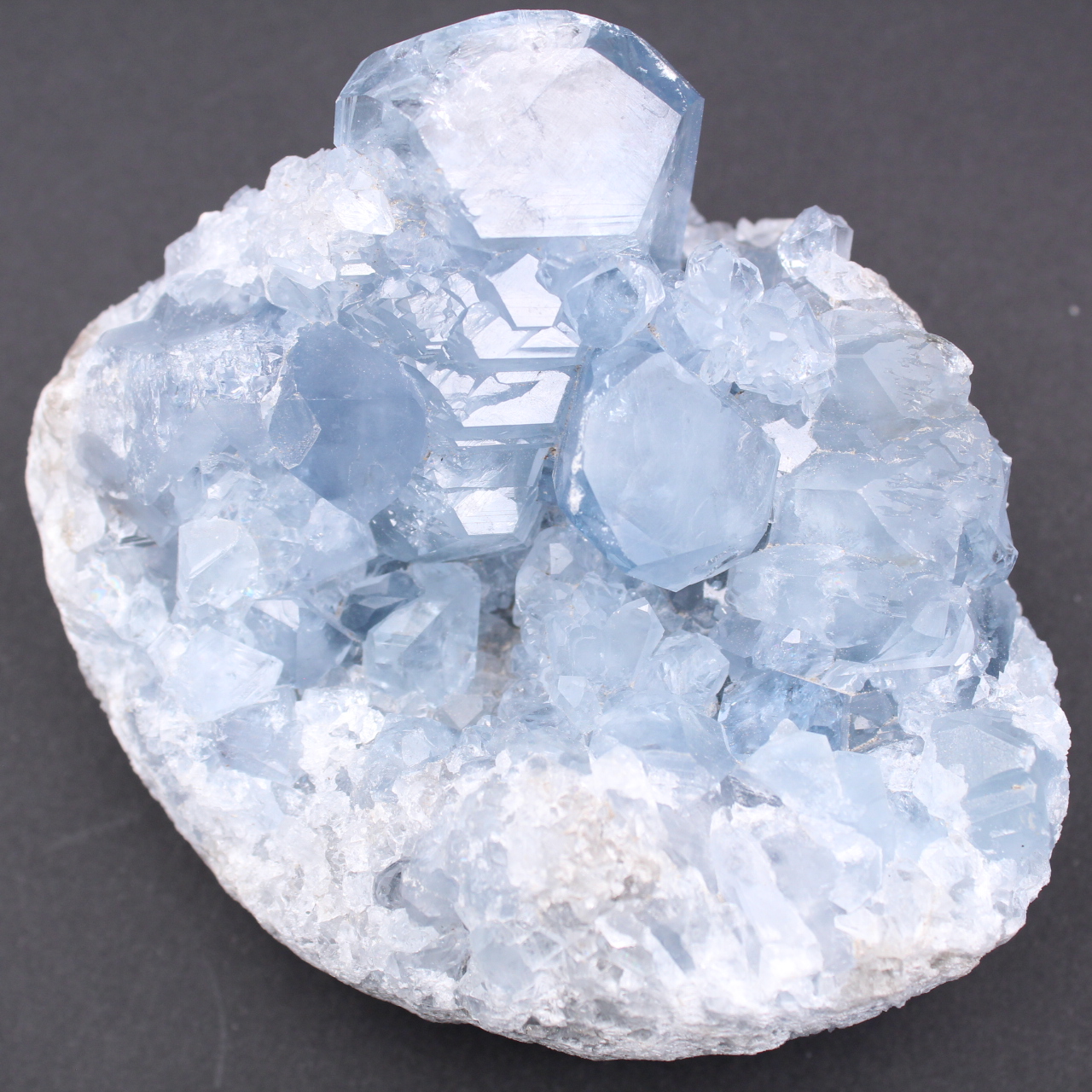 Blue celestite crystals