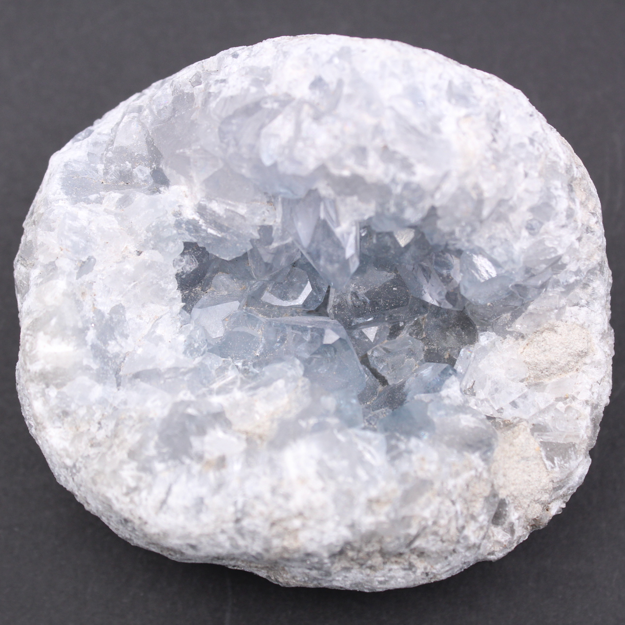 Blue celestite crystals