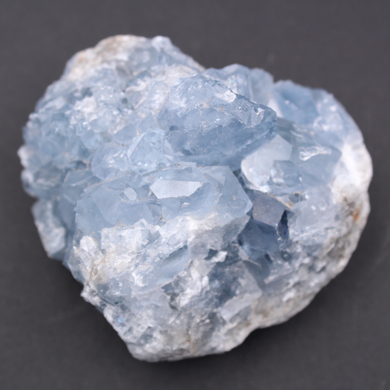 Blue celestite crystals