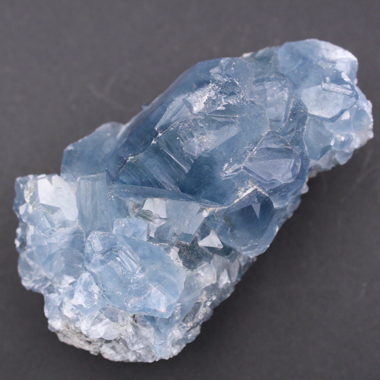 Blue celestite crystals