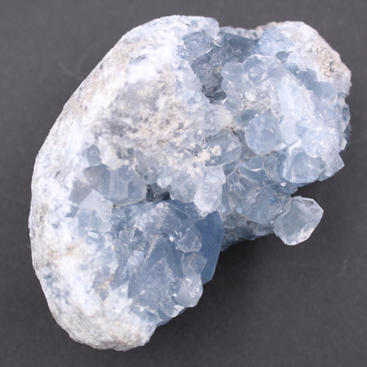 Blue celestite crystals