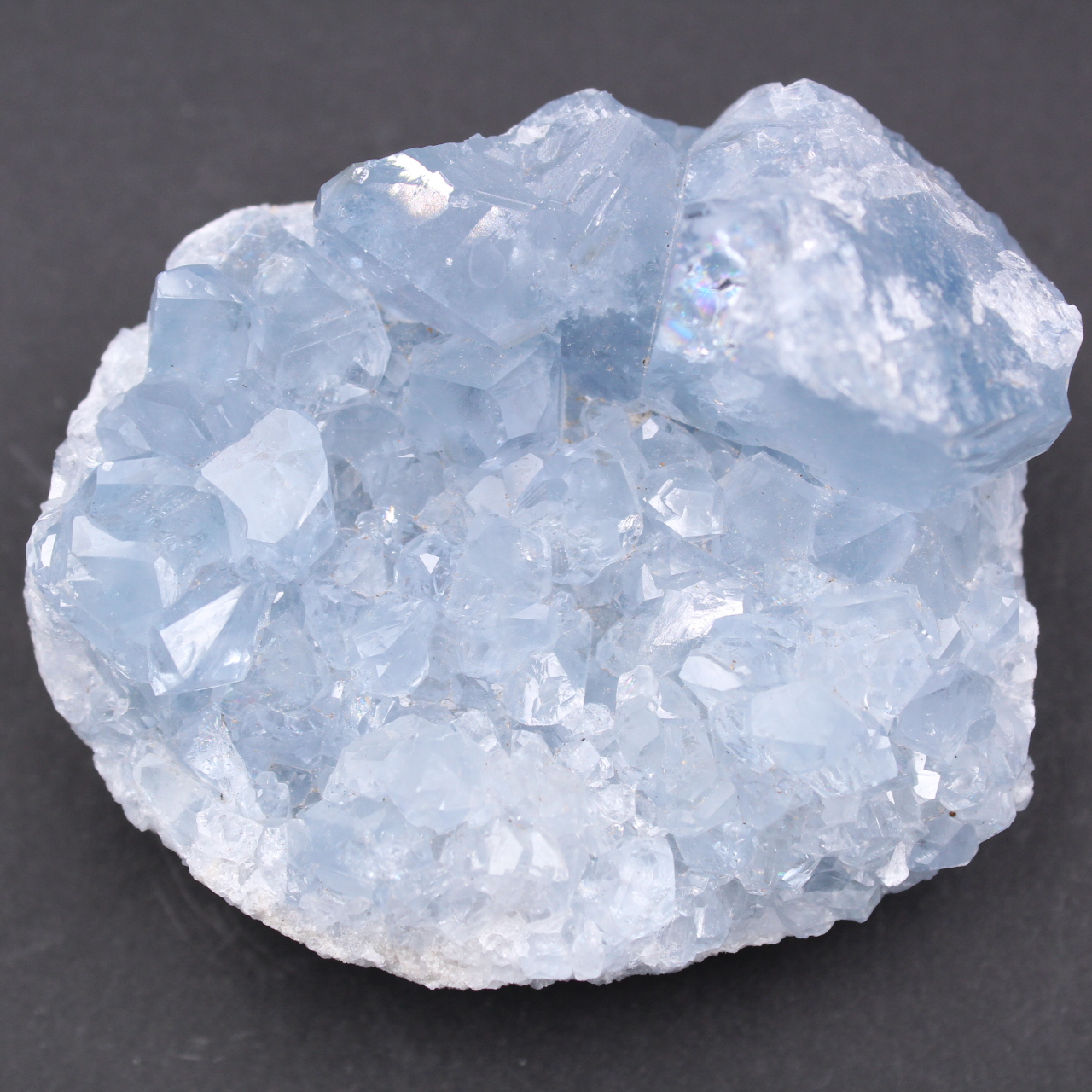 Blue celestite crystals