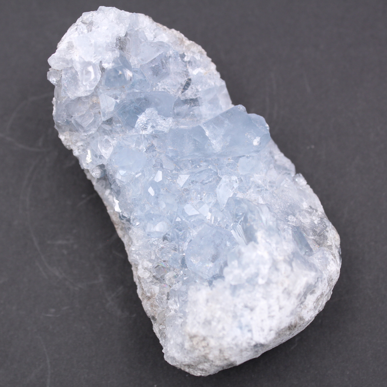 Blue celestite crystals