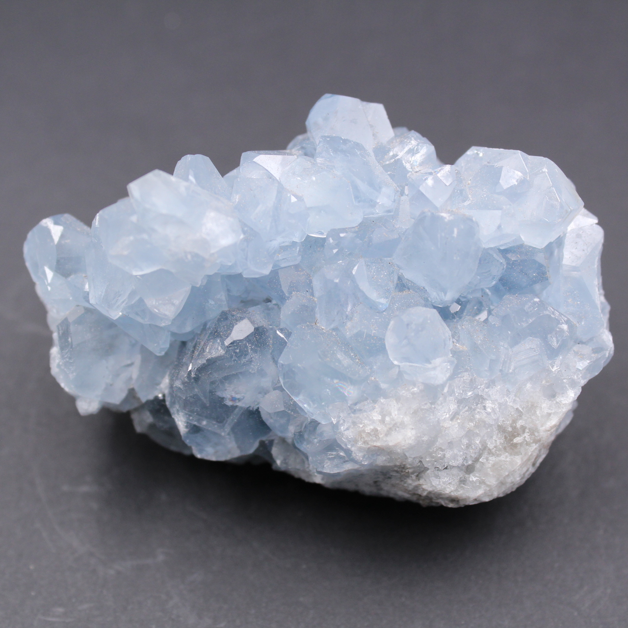 Blue celestite crystals