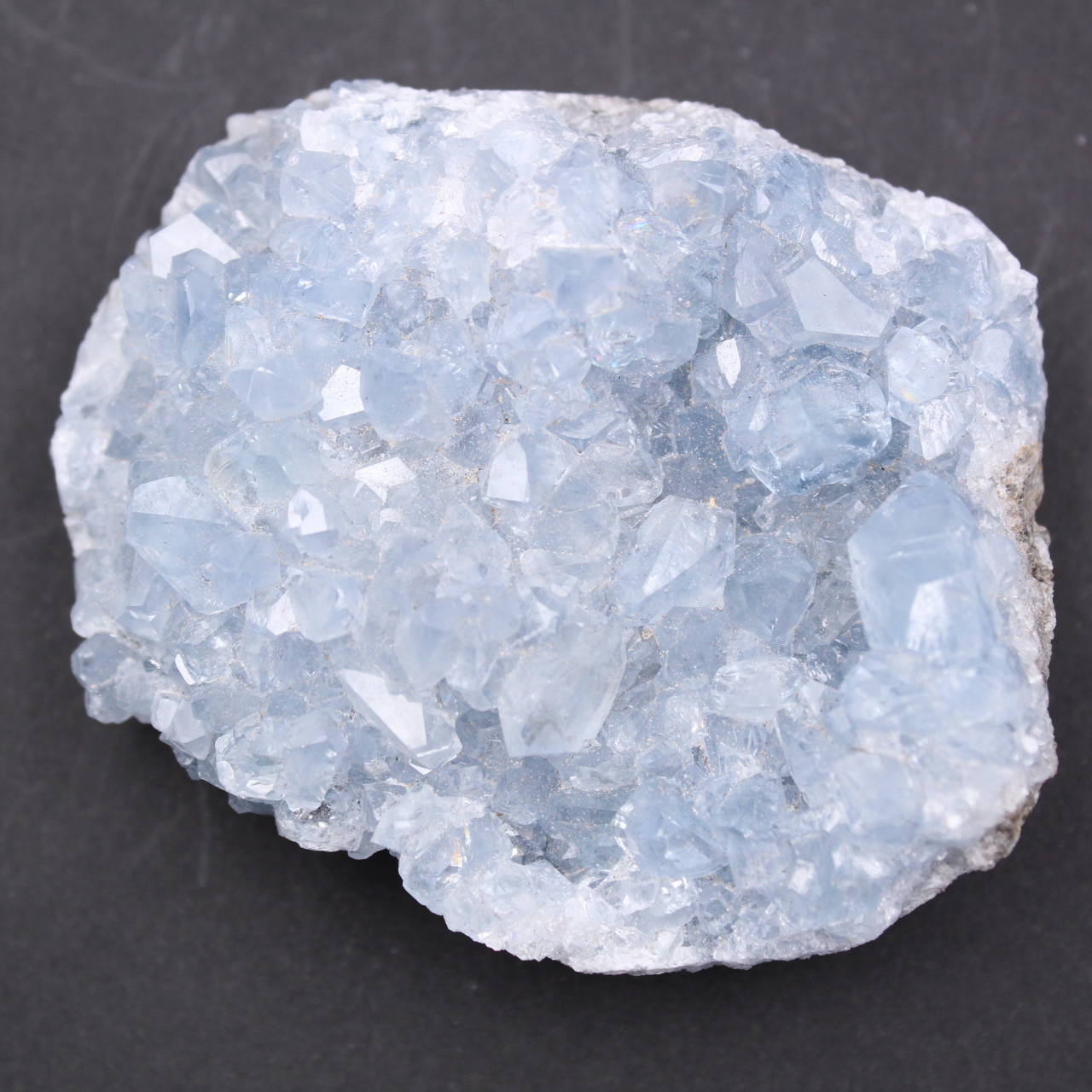 Blue celestite crystals
