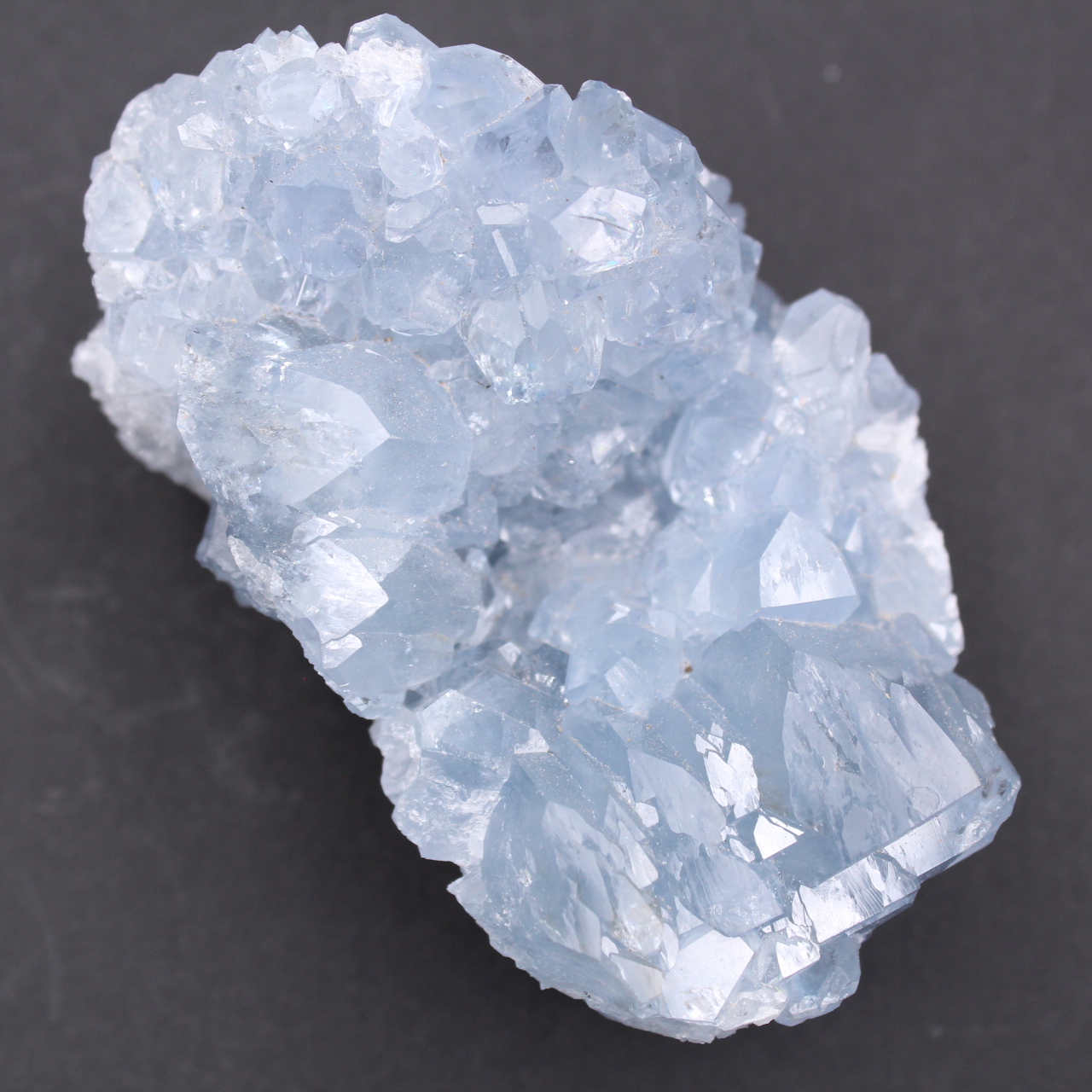 Blue celestite crystals