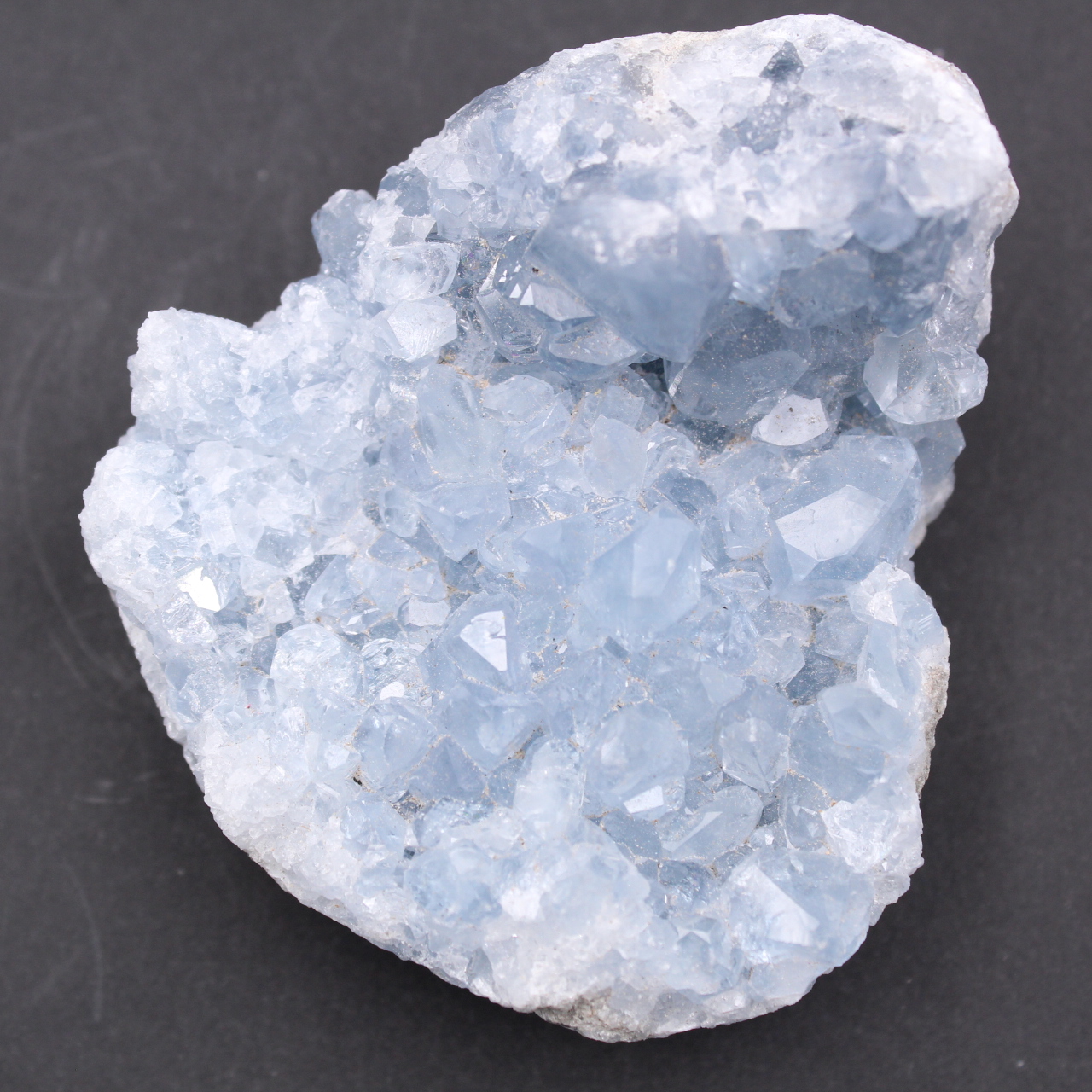 Blue celestite crystals