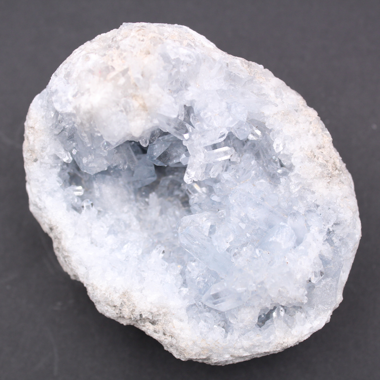 Blue celestite crystals