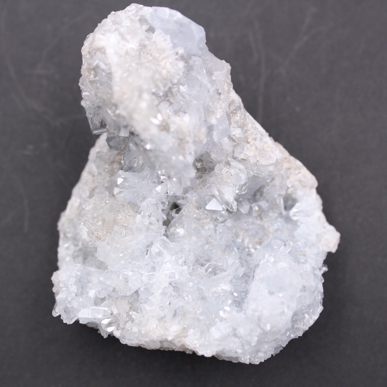 Blue celestite crystals