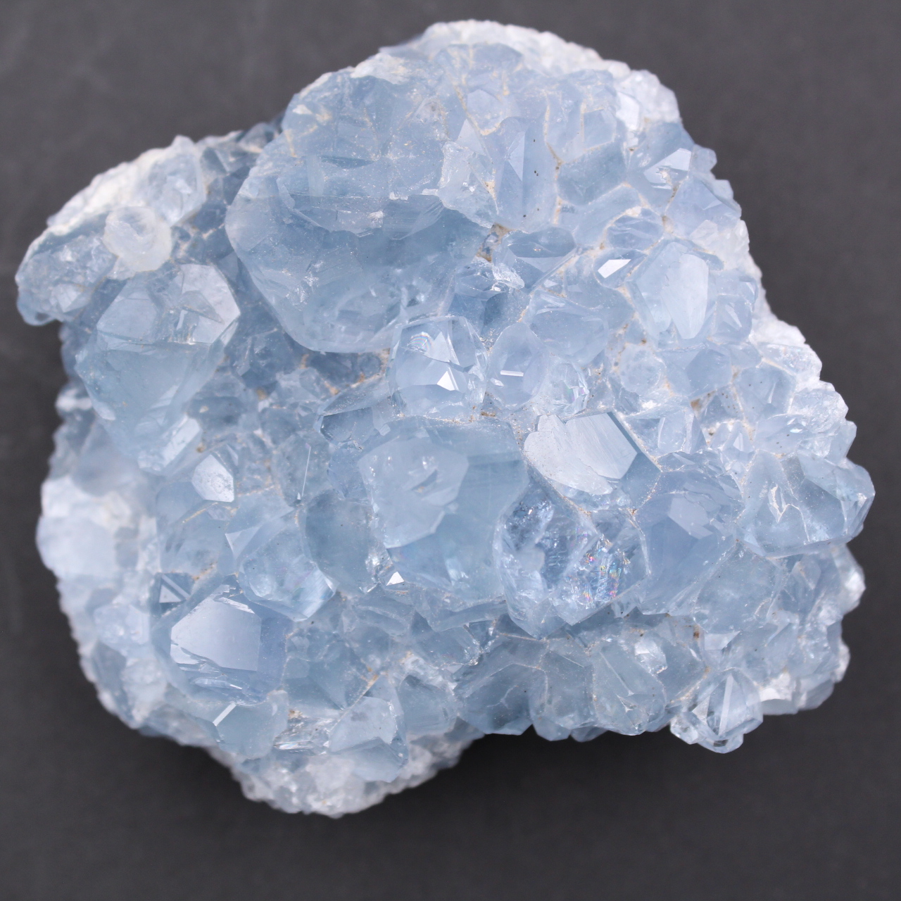 Blue celestite crystals