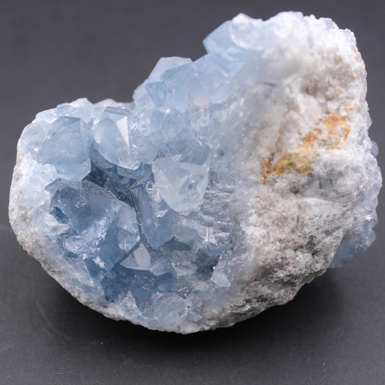 Blue celestite crystals