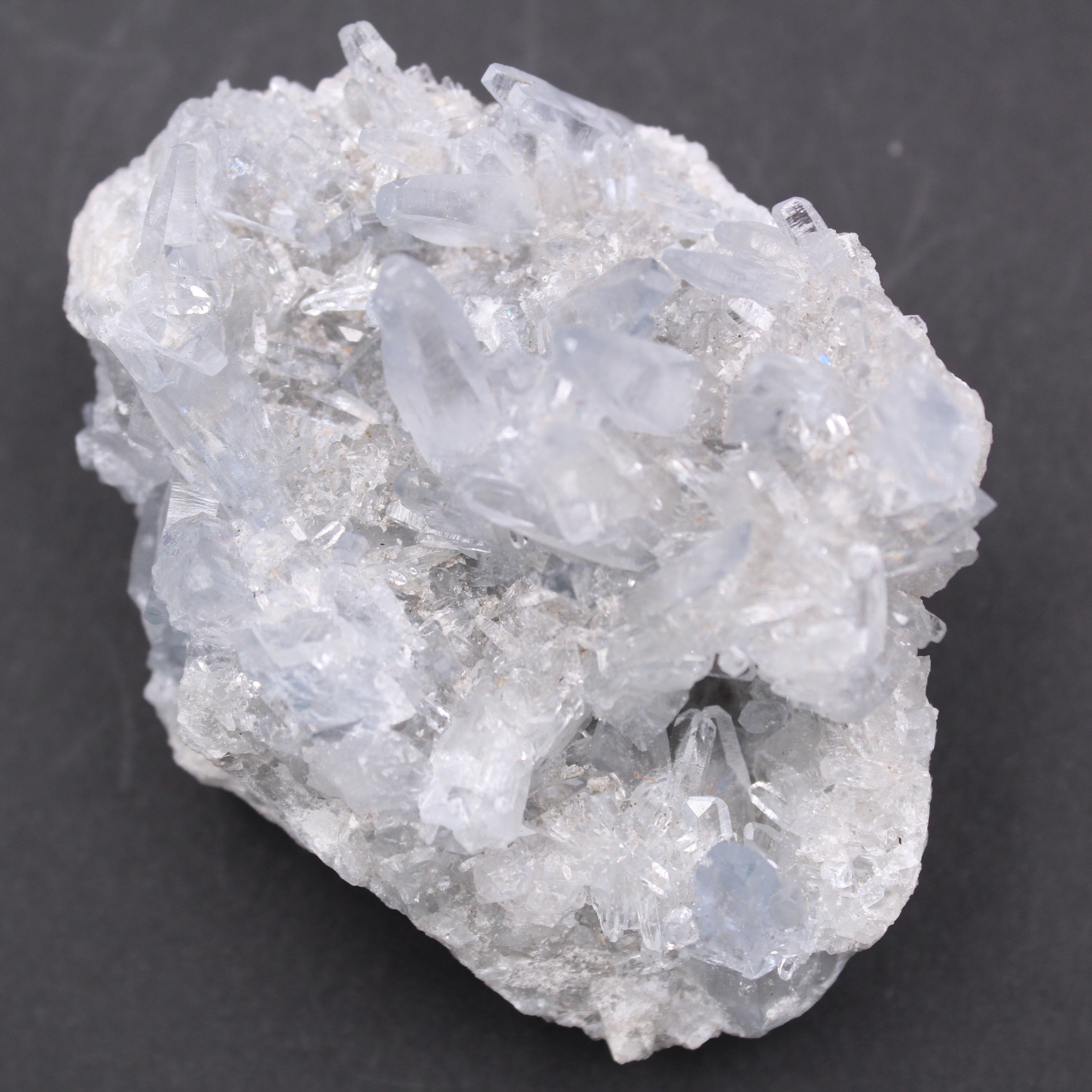 Blue celestite crystals