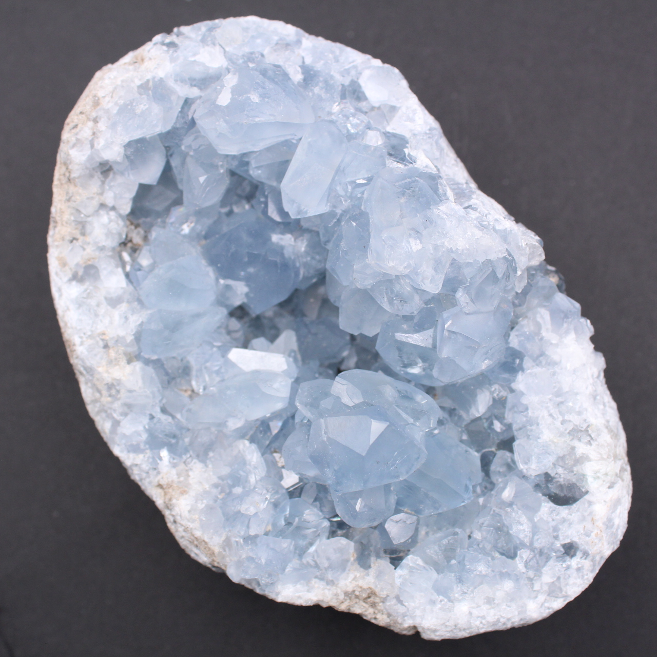 Blue celestite crystals