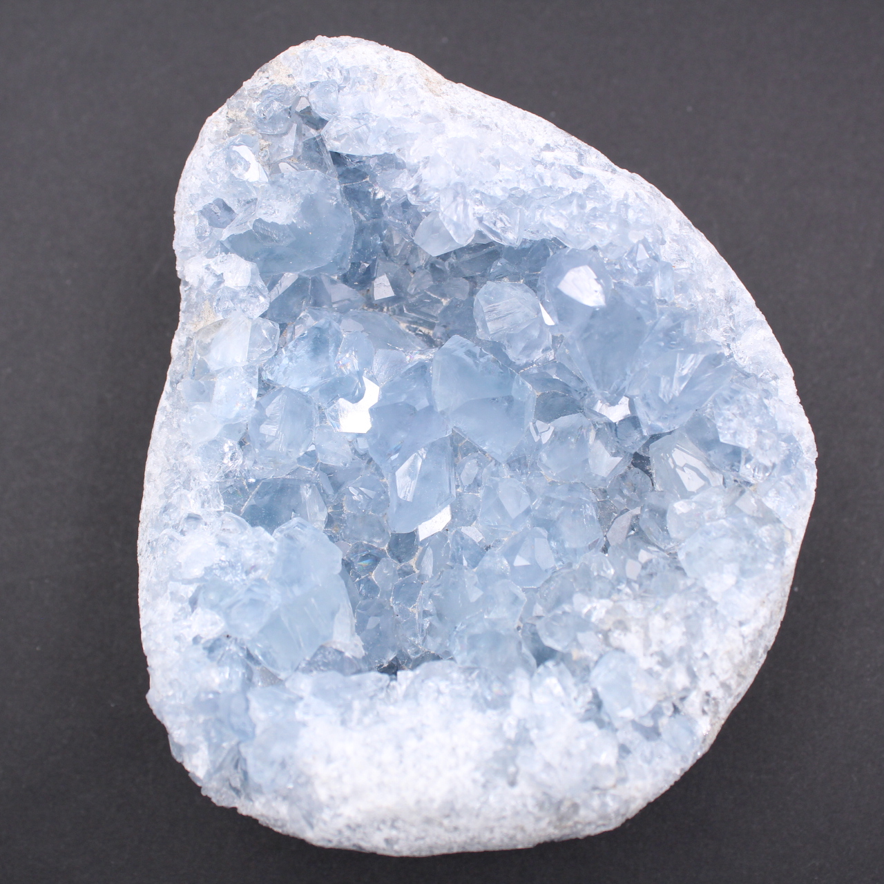 Blue celestite crystals