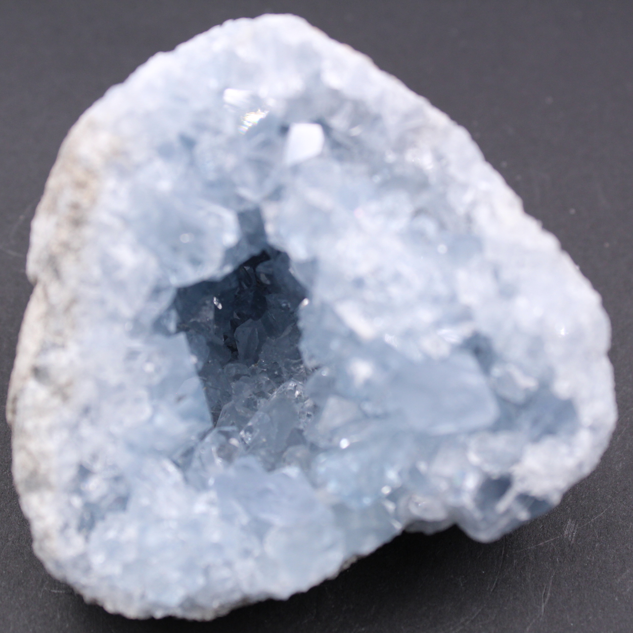 Blue celestite crystals