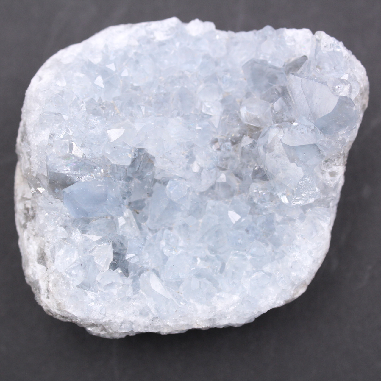 Blue celestite crystals