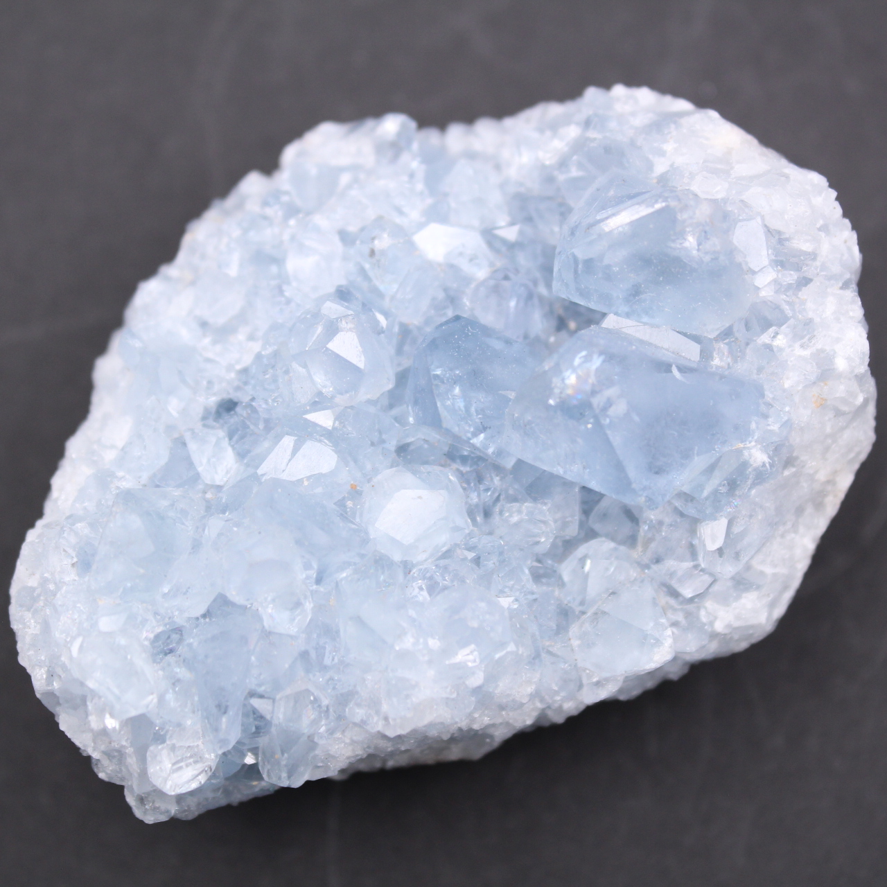 Blue celestite crystals