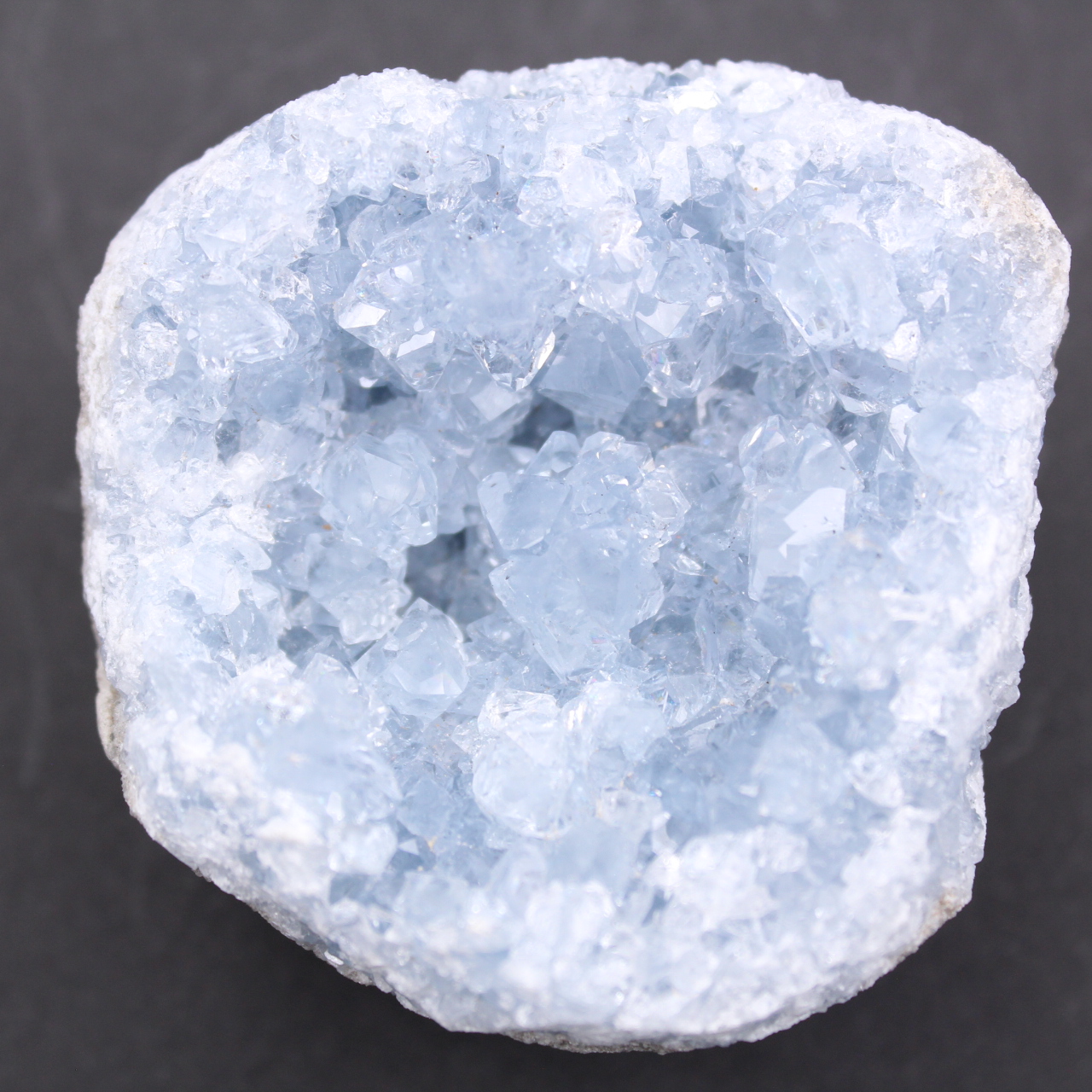 Blue celestite crystals