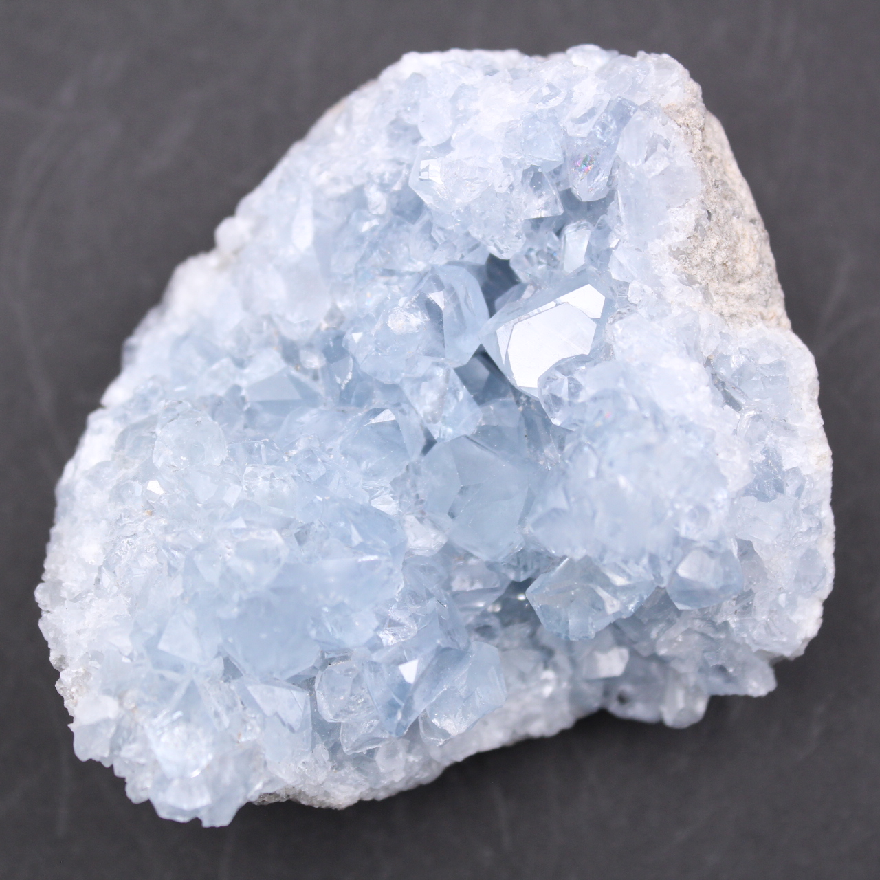 Blue celestite crystals