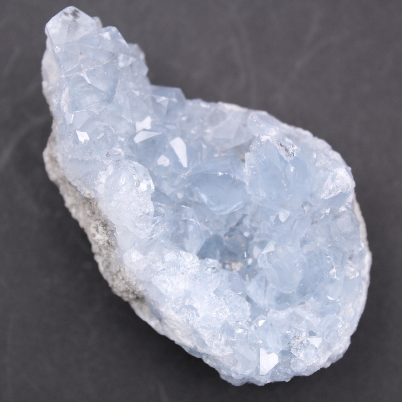 Blue celestite crystals