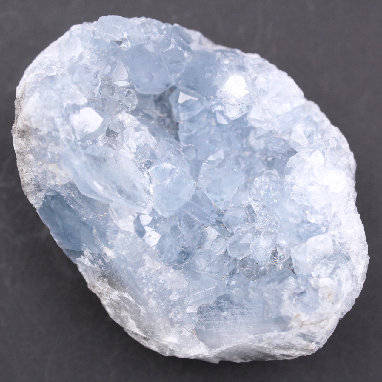Blue celestite crystals