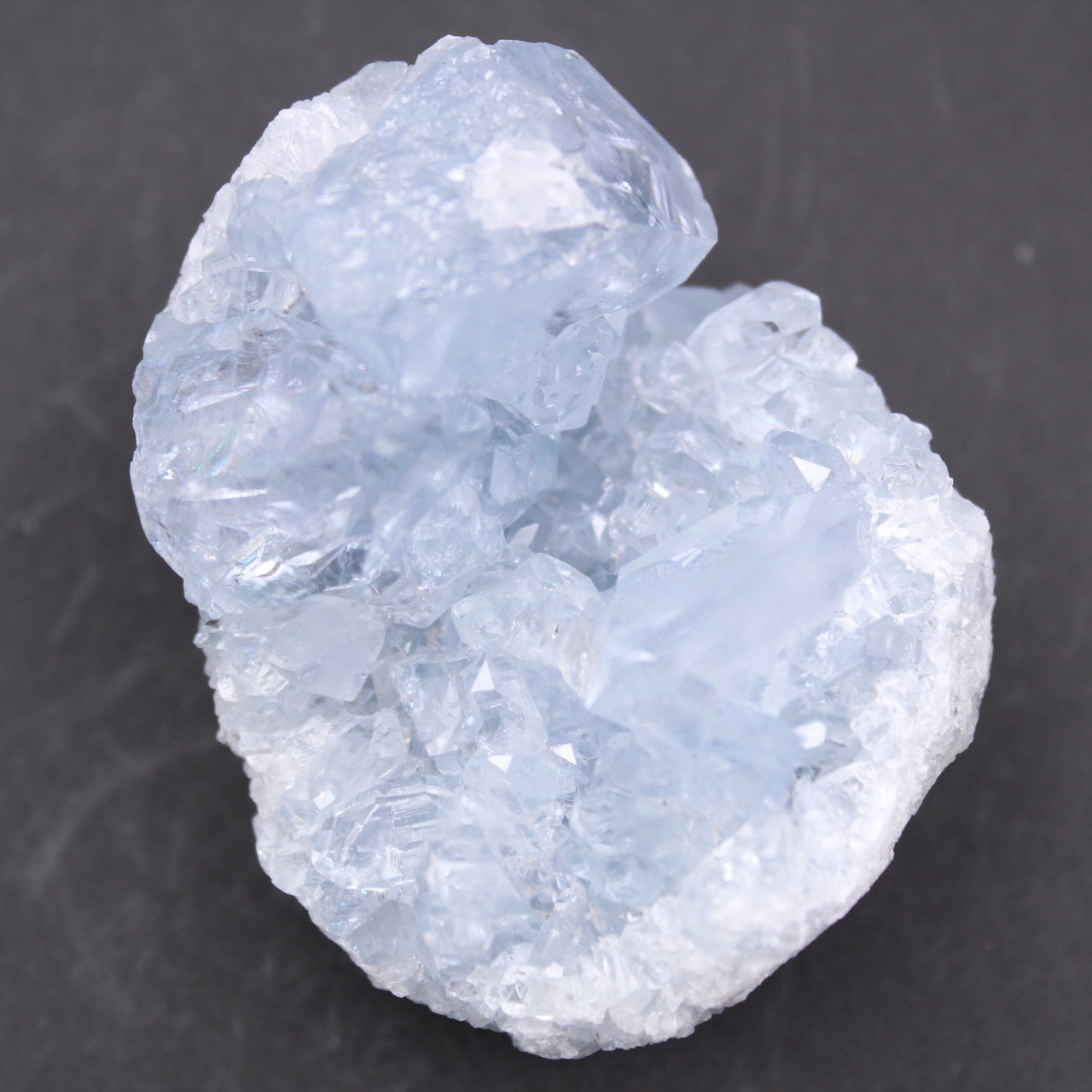 Blue celestite crystals