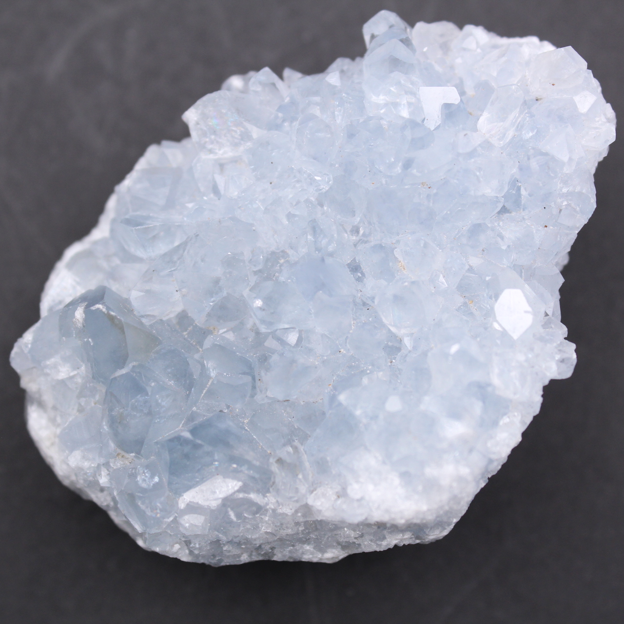 Blue celestite crystals