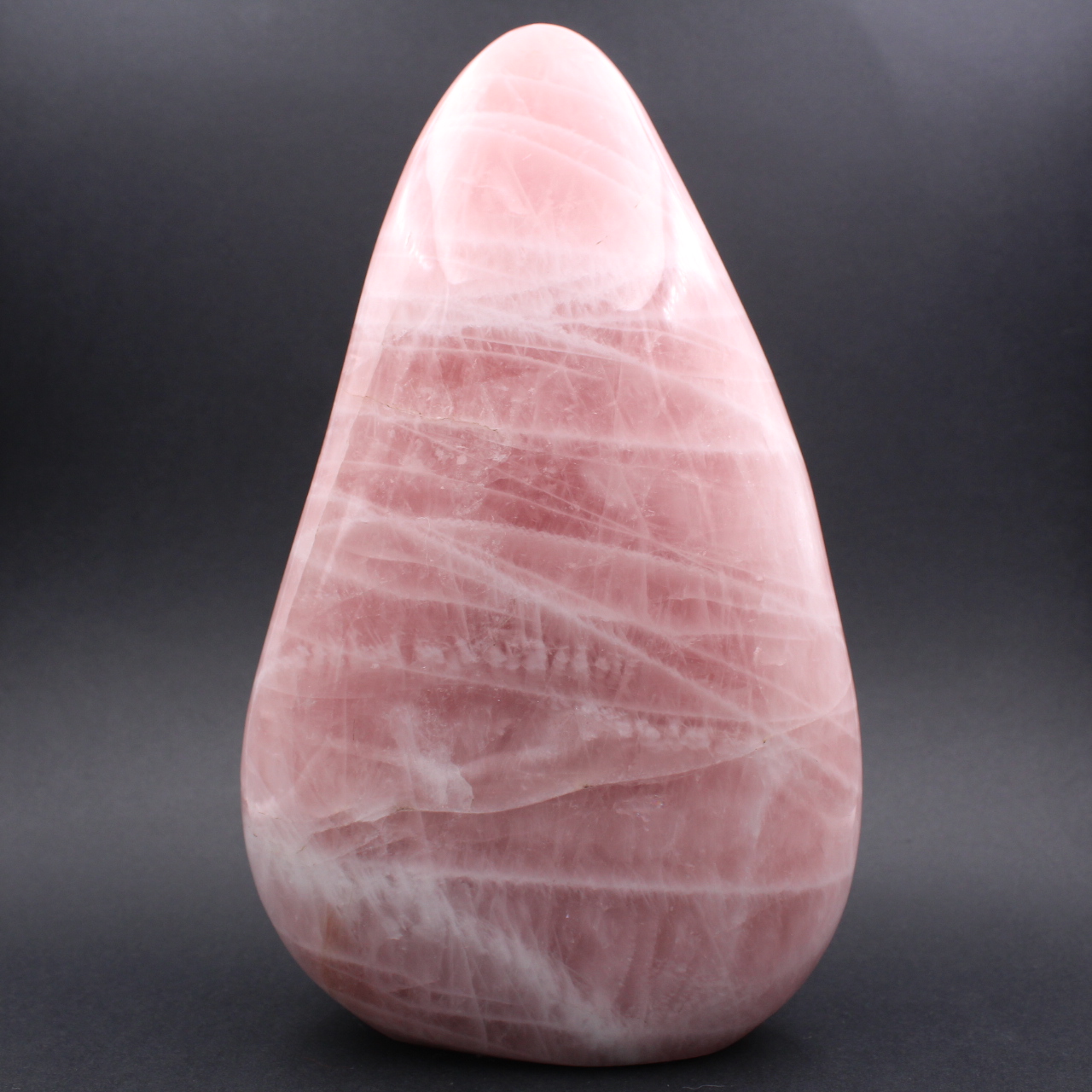 Large polished block of rose quartz
