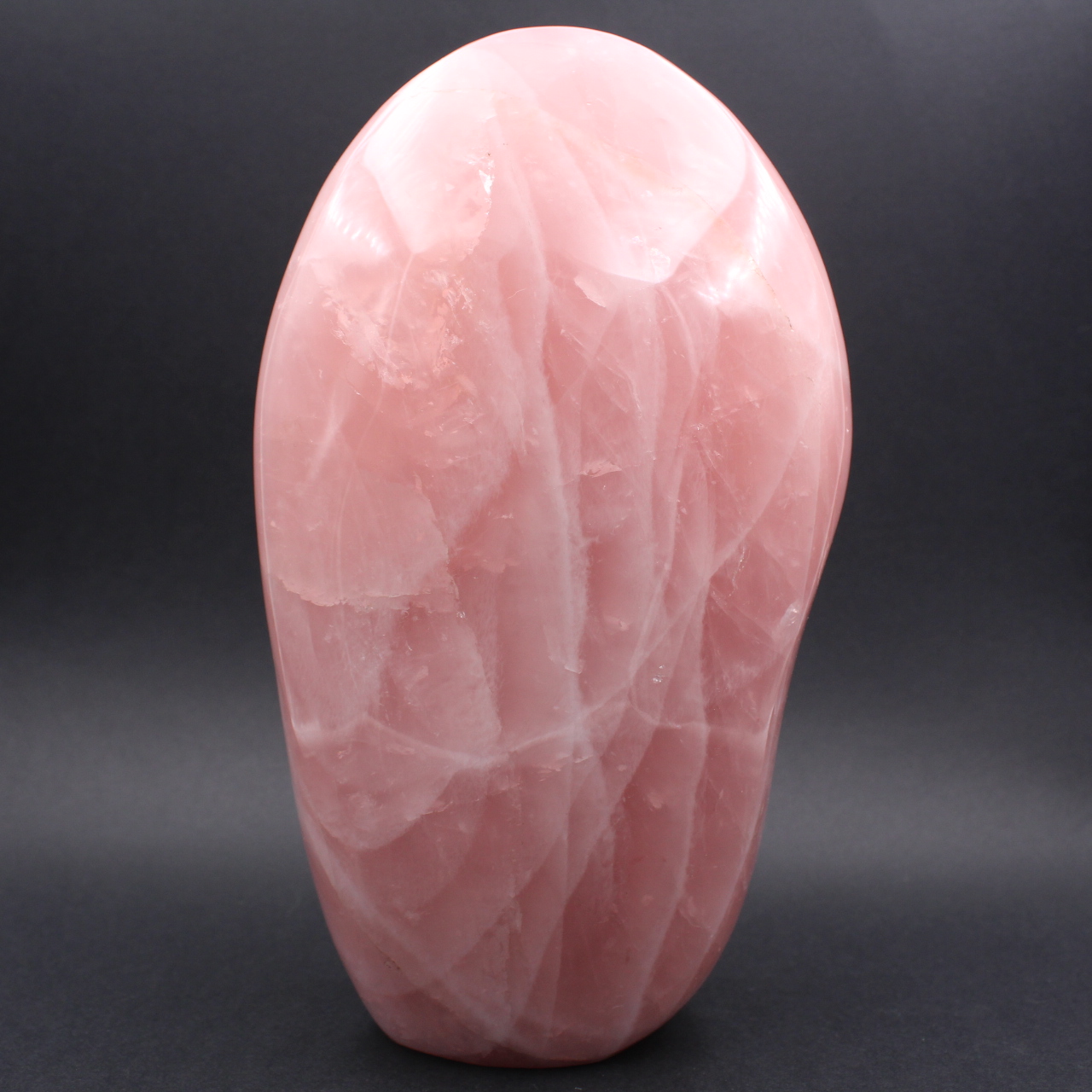 Large polished block of rose quartz