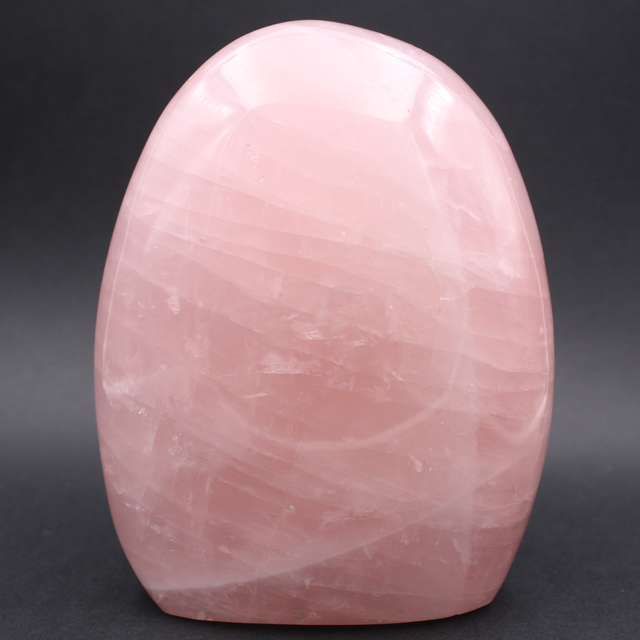 Large polished block of rose quartz