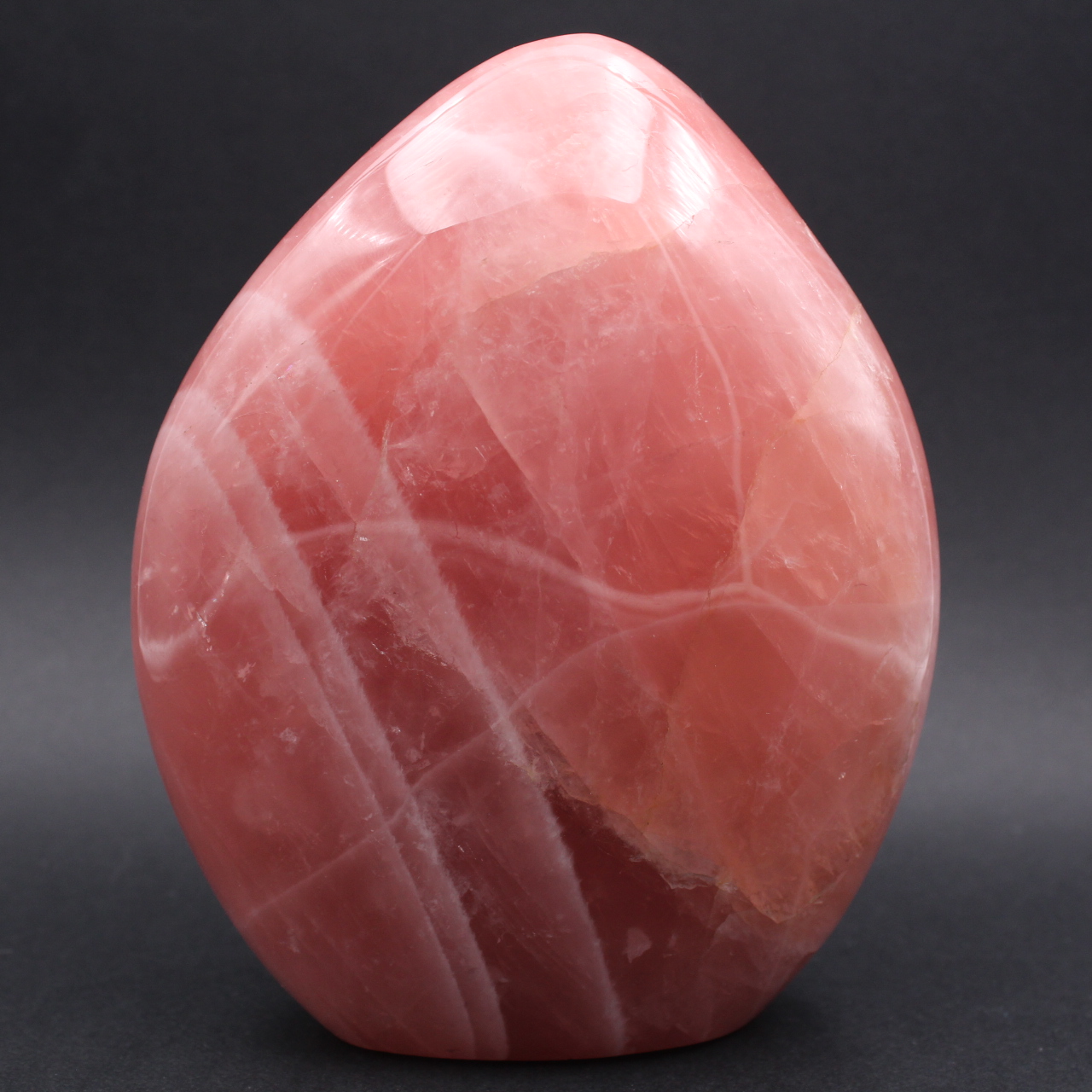 Large polished block of rose quartz