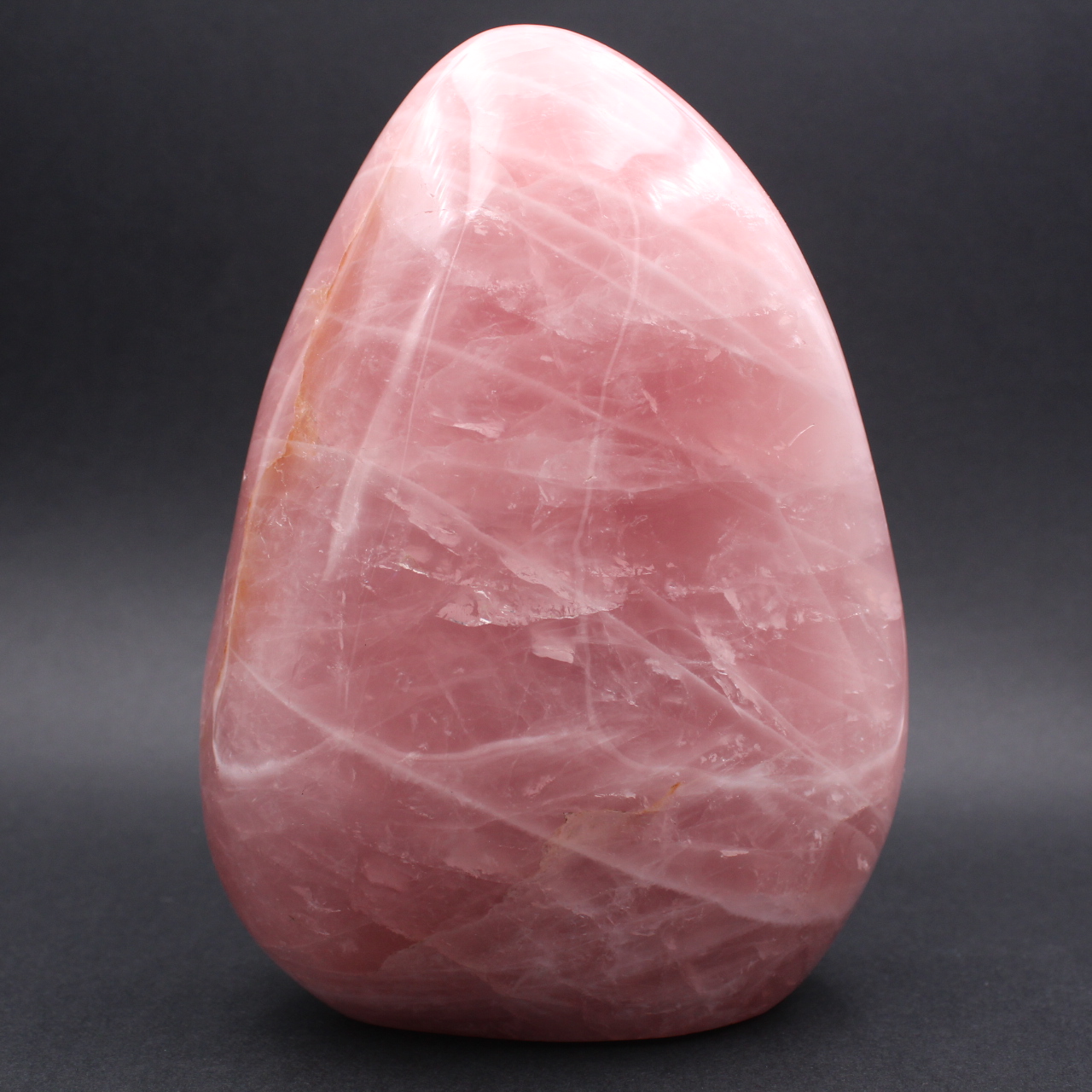 Large polished block of rose quartz