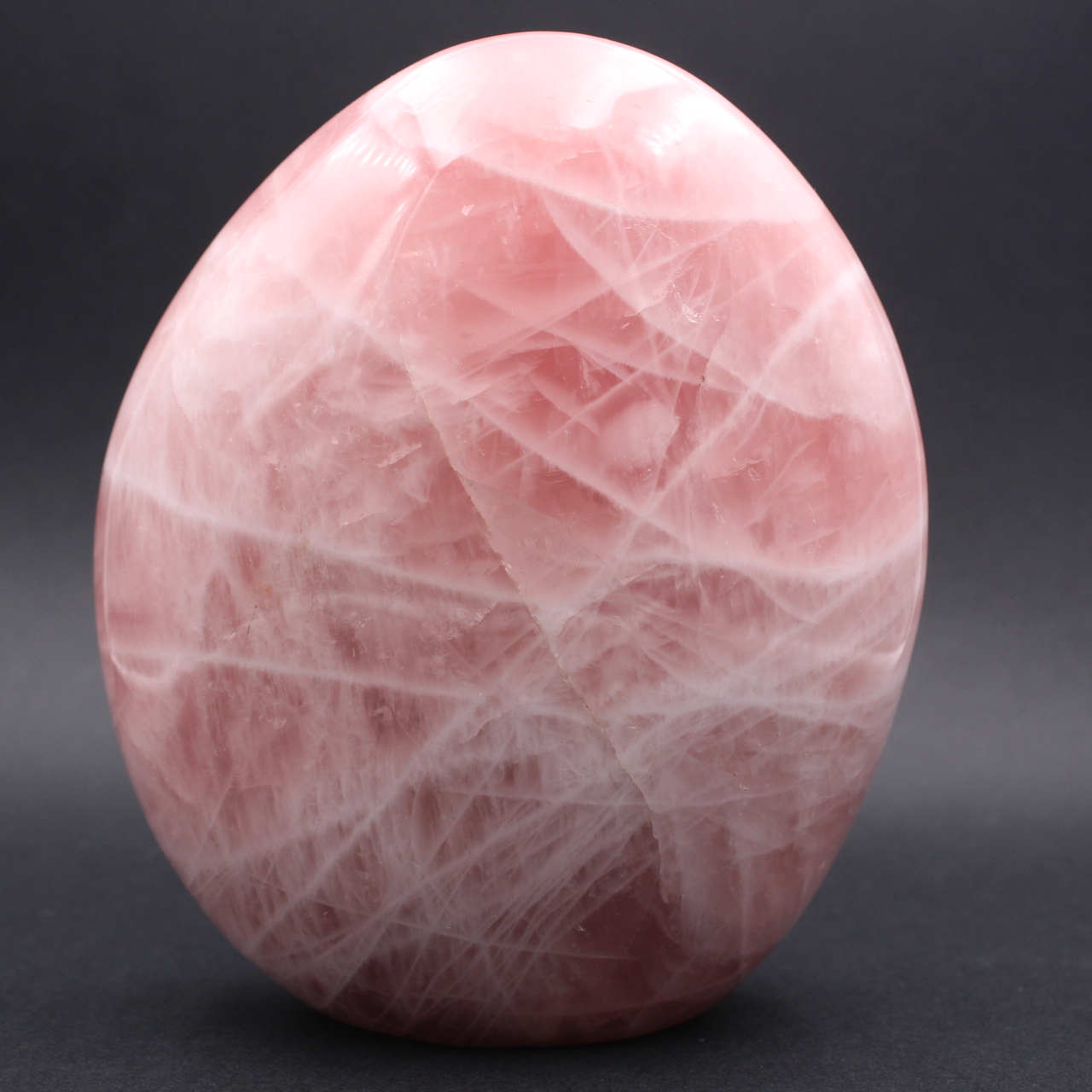 Large polished block of rose quartz