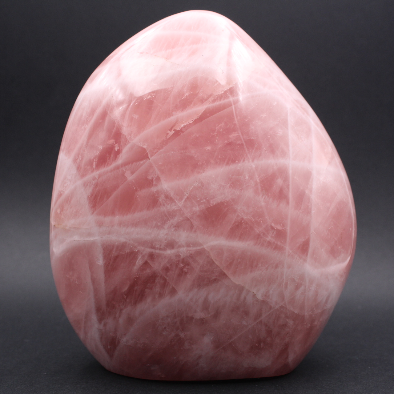 Large polished block of rose quartz