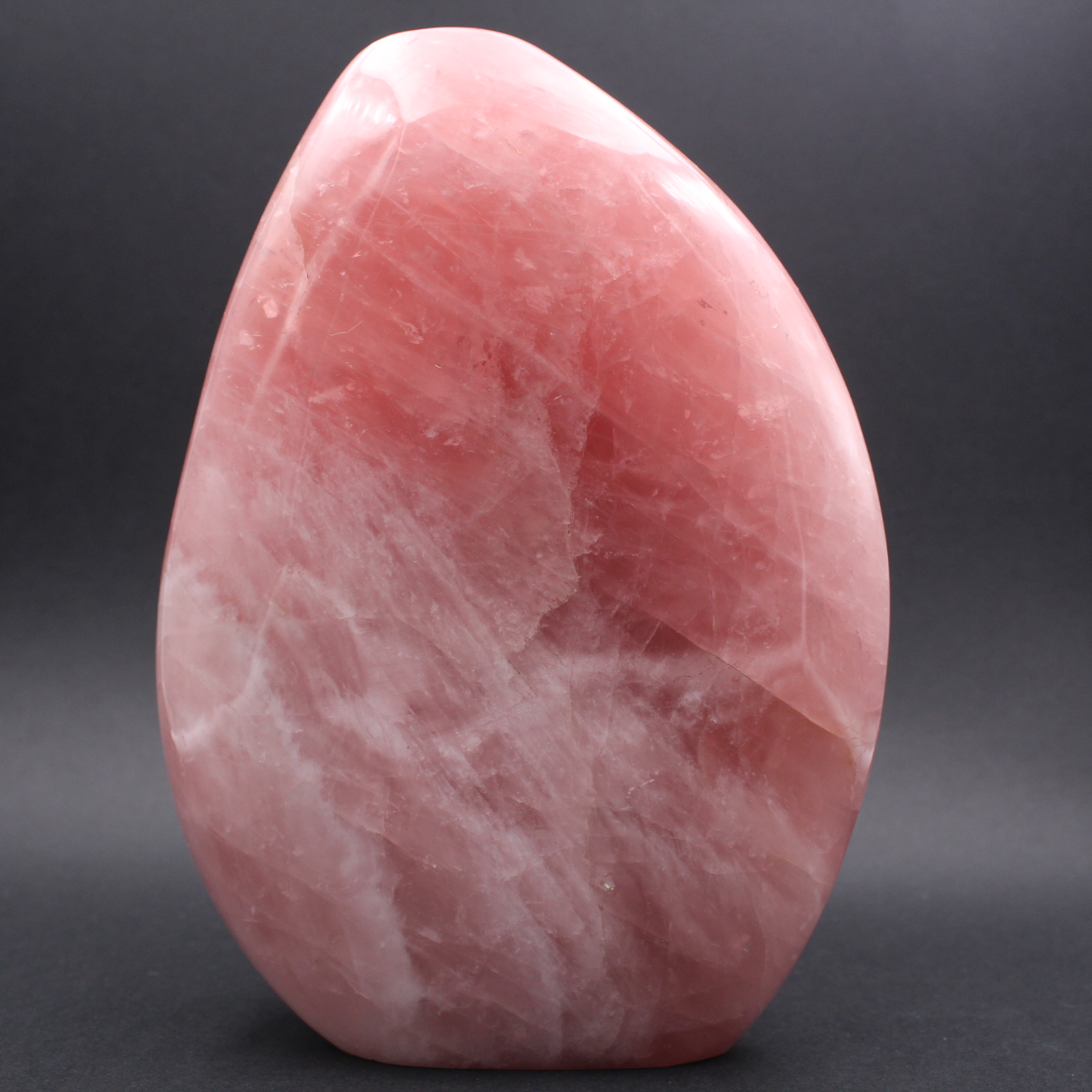 Large polished block of rose quartz
